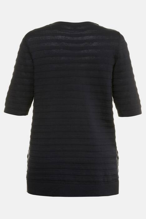 Pullover, Strukturstrick, Halbarm, reine Baumwolle