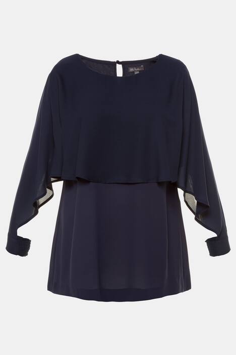 Chiffon Wrap Long Sleeve Top