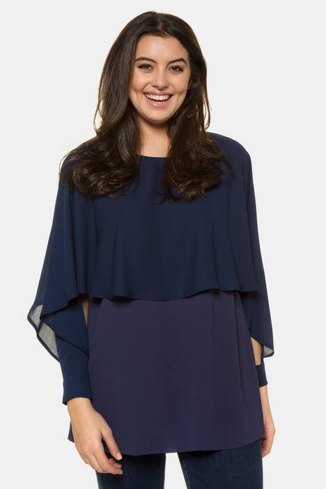 Chiffon Wrap Long Sleeve Top