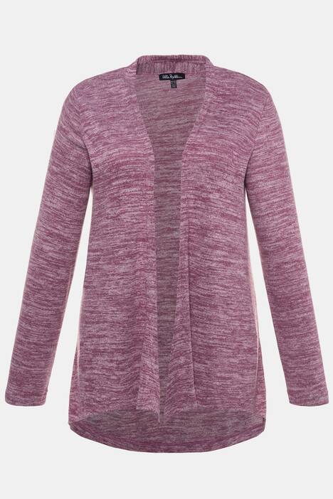 Cardigan, Zipfelsaum, offene Form, weicher Feinstrick