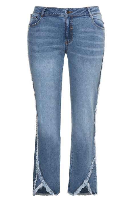 Frayed Fringe 5-Pocket Stretch Jeans