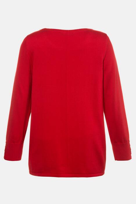 Pullover, Zierknöpfe, Ziernaht, Feinstrick