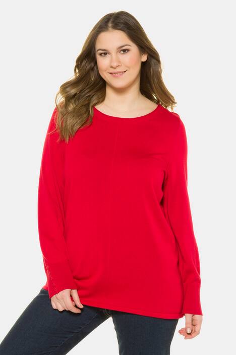Pullover, Zierknöpfe, Ziernaht, Feinstrick