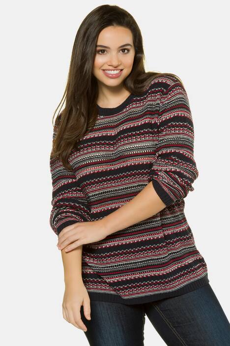 Pullover, transparente Strukturstreifen, Classic