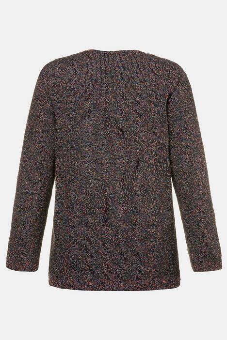 Updated Marled Round Neck Long Sleeve Sweater