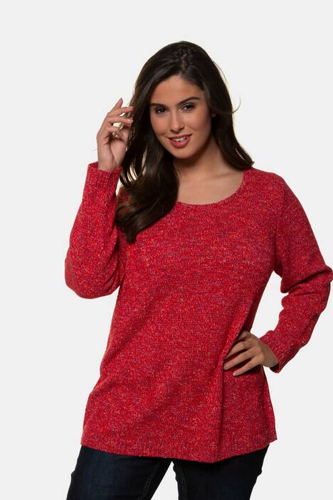 Pullover, meliertes Fancygarn, Rundhalsausschnitt