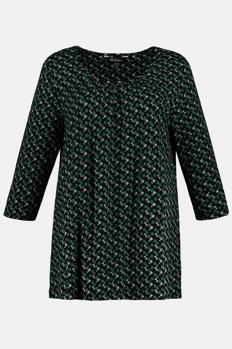 Shirt, Blütenmuster, 3/4-Arm