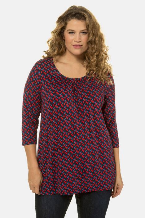 Shirt, Blütenmuster, 3/4-Arm
