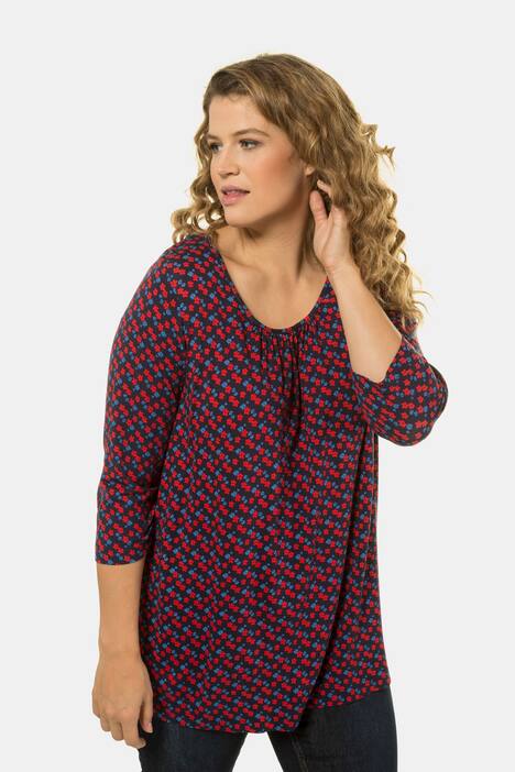 Shirt, Blütenmuster, 3/4-Arm