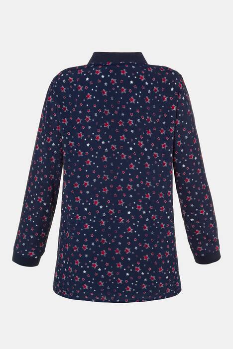 Star Zipper Long Sleeve Viscose Blouson Jacket