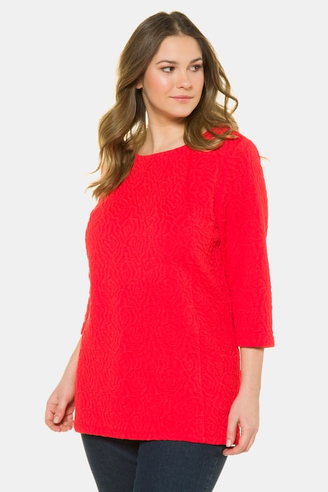 Floral Texture Round Neck Sweatshirt