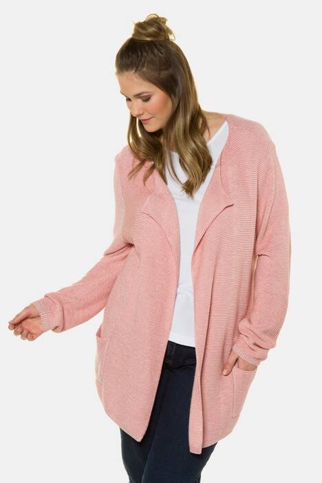 Cardigan, gesticktes Blütenmotiv, offene Form