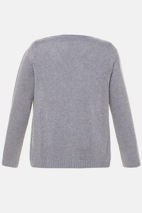 Cardigan, Fransenkante, offene Form, Rippbündchen