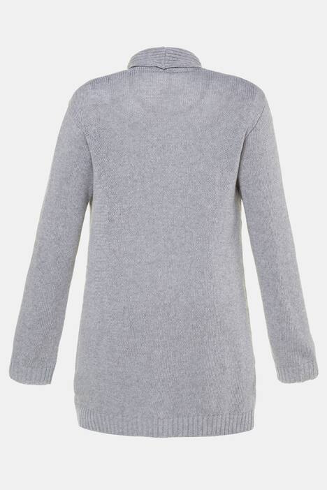 Cardigan, gerippter Schalkragen, weicher Strick
