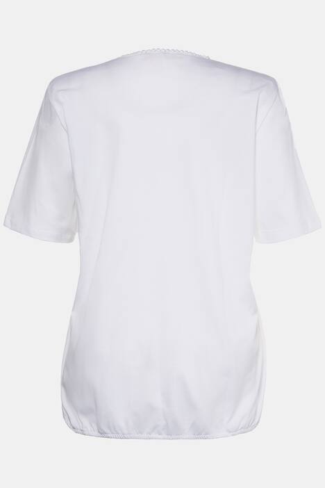 Eco Cotton Lace Trim Elastic Hem Tee