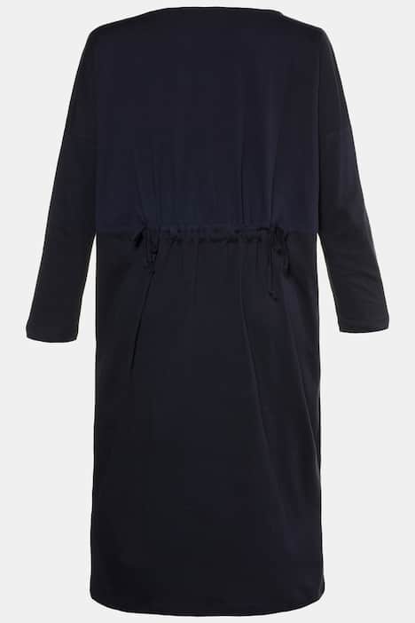 Eco Cotton Tie Waist Long Sleeve Knit Dress