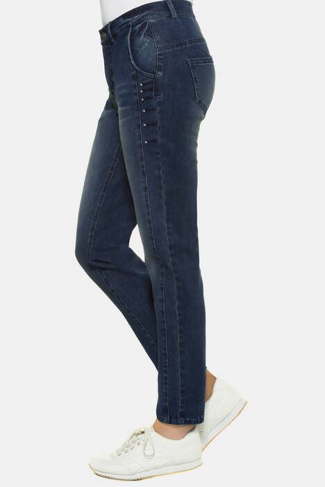 Jeans Anna, Boyfriend-Style, seitliche Glitzersteine