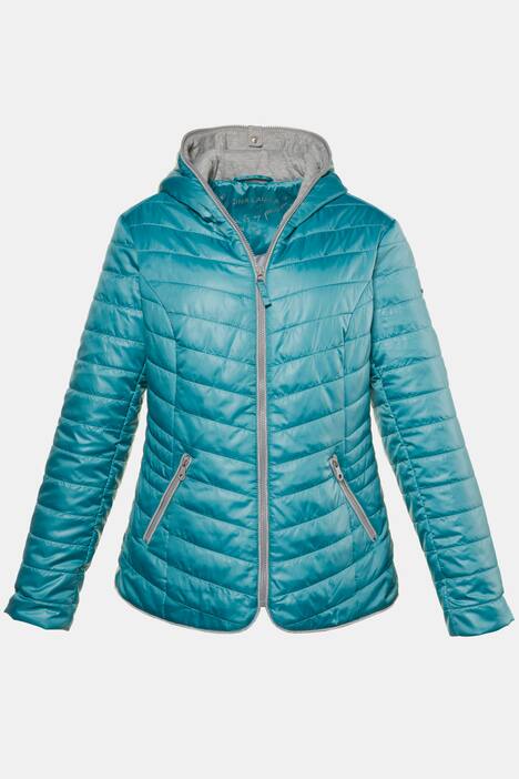 Steppjacke, Kapuze, Jersey-Einfassungen, Komplettfutter