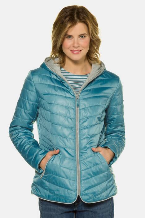 Steppjacke, Kapuze, Jersey-Einfassungen, Komplettfutter