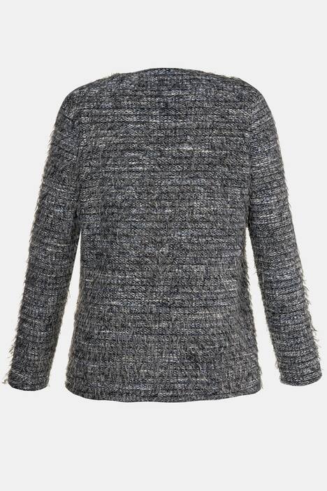 V-Pullover, weicher Fancy-Strick, Langarm