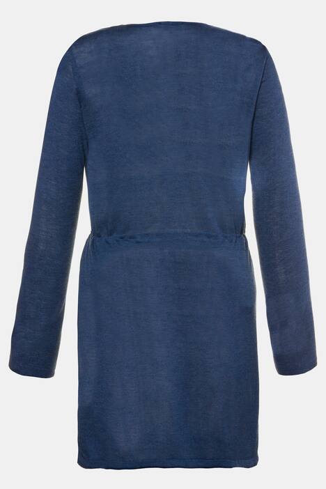 Strickjacke, Tunnelzug, lange Form, Bindeband