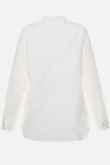 Hemdbluse, Quernaht, Boxy-Form, Saum gerundet
