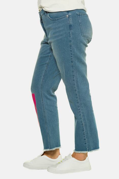 Colorful Patch 5-Pocket Stretch Jeans