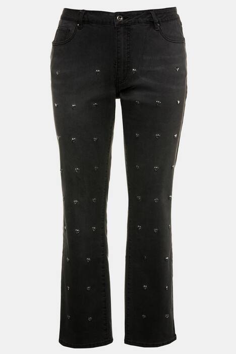 Jeans, Herznieten, Straight Fit, 5-Pocket-Form