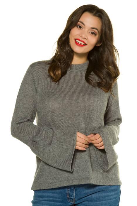 Stand-up Collar Long Bell Sleeve Sweater