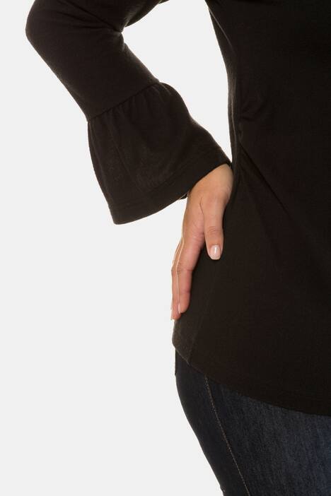 Sweatshirt, Volantärmel, elastische Taillenraffung