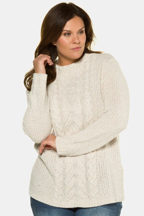 Pullover, Zopfmuster, kuschelweich, Rippbündchen