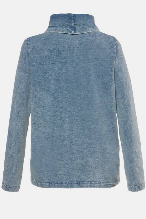 Sweatshirt, Denim-Optik, Pailletten-Schriftzug