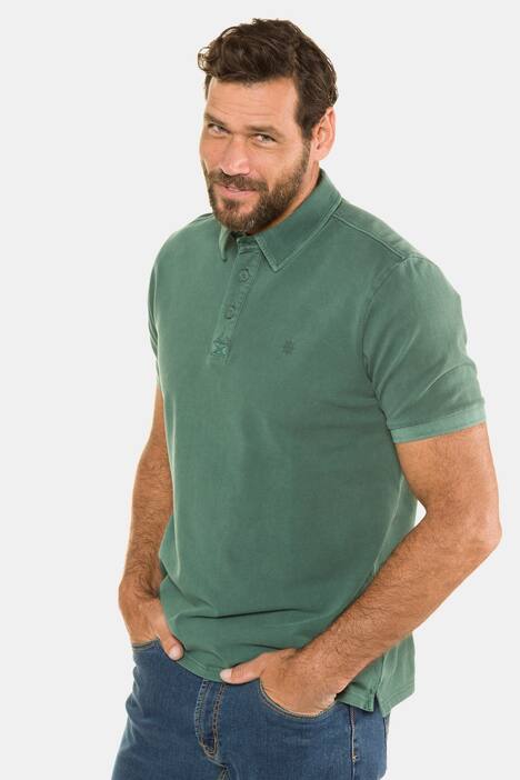 Poloshirt, Piqué, garment dyed, Halbarm
