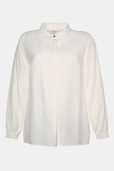 Bluse, Feinstruktur, verdeckte Knopfleiste, Langarm