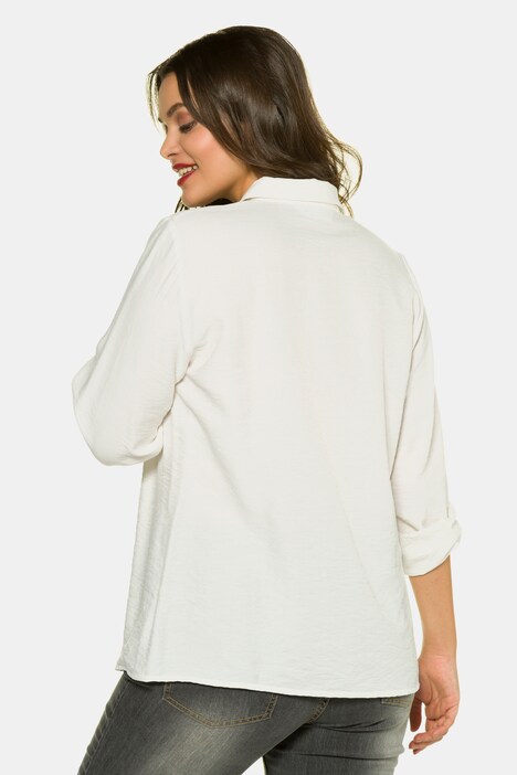 Bluse, Feinstruktur, verdeckte Knopfleiste, Langarm