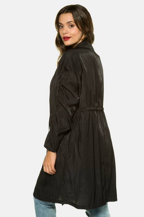 Mantel, 2-Wege-Zipper, Oversized, geraffter Langarm