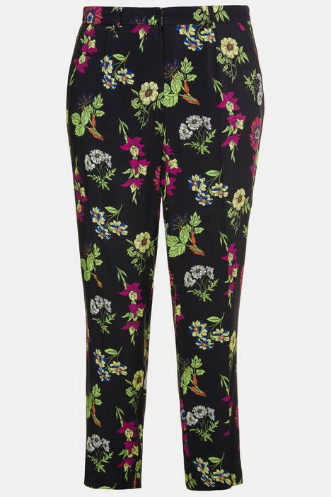 Floral Print Narrow Viscose Pants