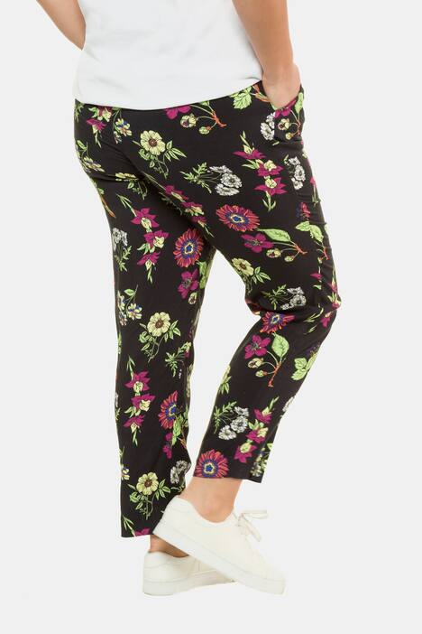 Floral Print Narrow Viscose Pants