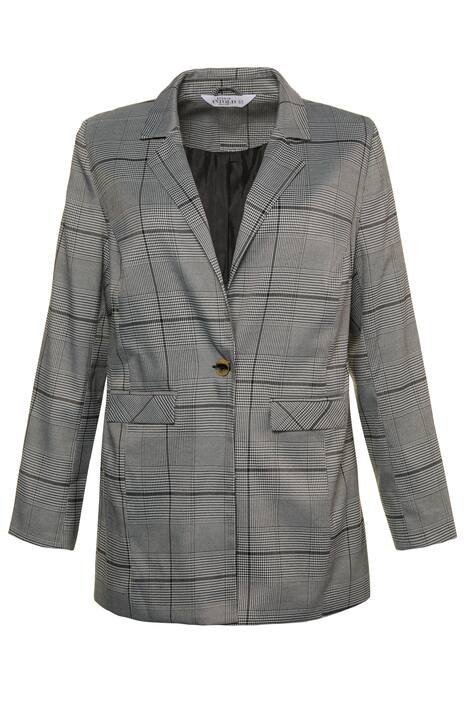 Plaid One Button Boyfriend Fit Stretch Blazer