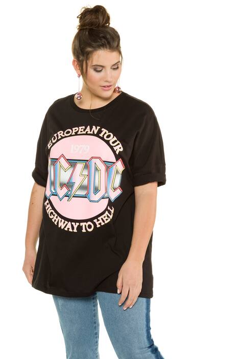 ACDC Themed Round Neck Short Sleeve Knit Tee