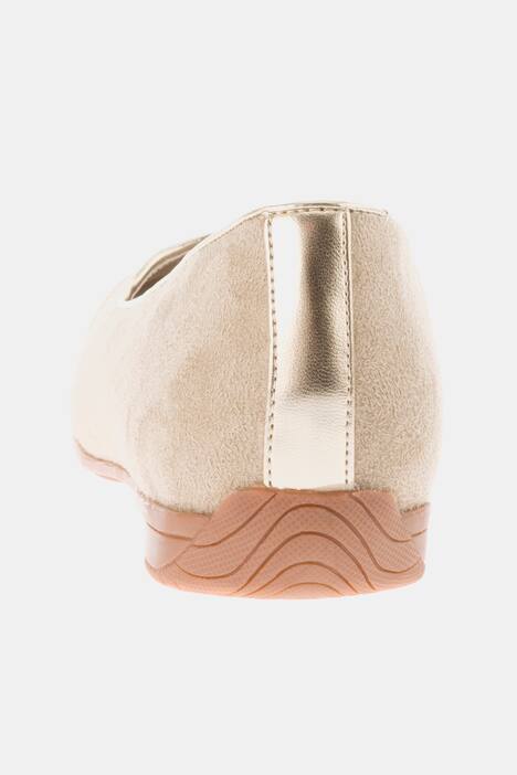 Ballerinas, goldene Spitze, weiches Veloursleder, Weite H