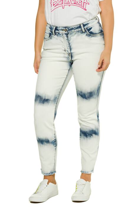 Individually Moonwashed Fringed Hem Skinny Jeans