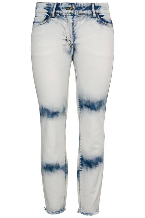 Individually Moonwashed Fringed Hem Skinny Jeans