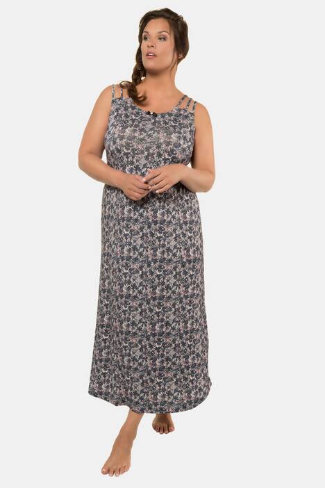 Floral Triple Strap Lounge Stretch Knit Nightgown