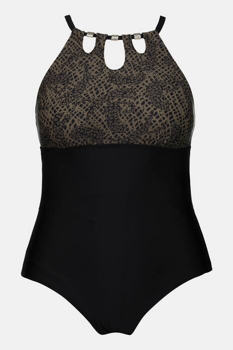 Leopard Print Keyhole Neck Front Lined Swimsuit