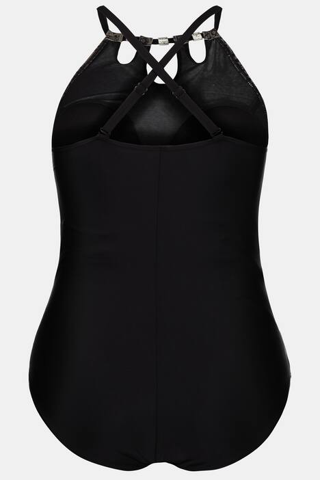 Leopard Print Keyhole Neck Front Lined Swimsuit