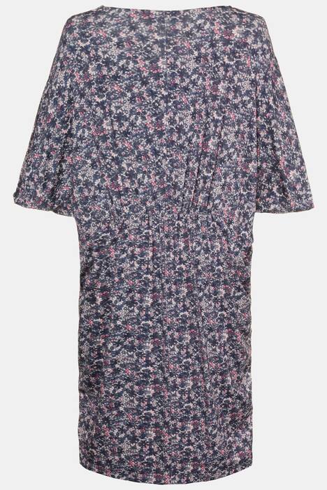 Floral Print Short Sleeve Stretch Knit Nightgown