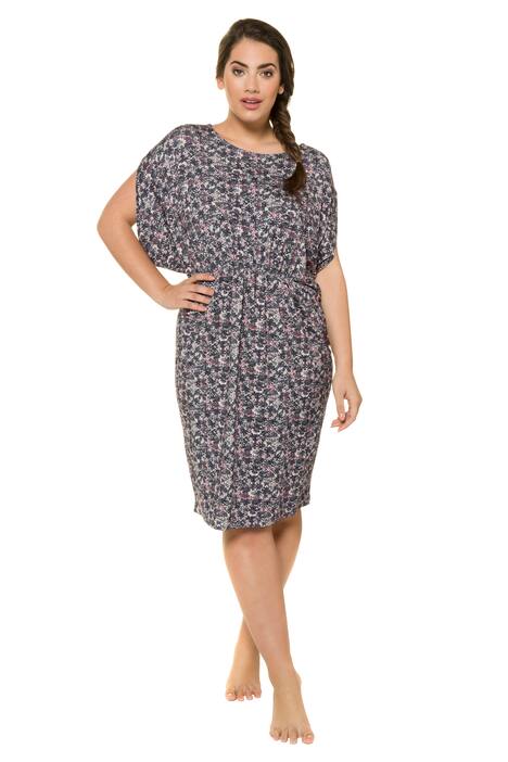 Floral Print Short Sleeve Stretch Knit Nightgown