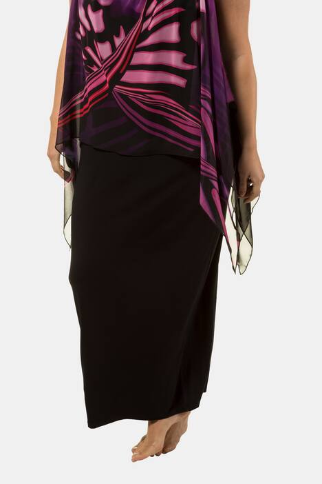Strandkleid, Chiffon-Überwurf, ärmellos, gemustert