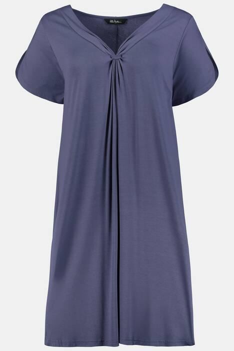 Jerseykleid, Knoten, V-Ausschnitt, Flügelarm, Elasthan